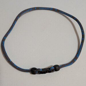 Dark Grey & Blue Phiten Classic Star Titanium Single Strand Necklace 20" Inch